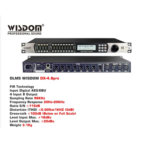 DLMS Speaker Management Wisdom DX4.8Pro / DX 4.8 pro Original Wisdom  USB