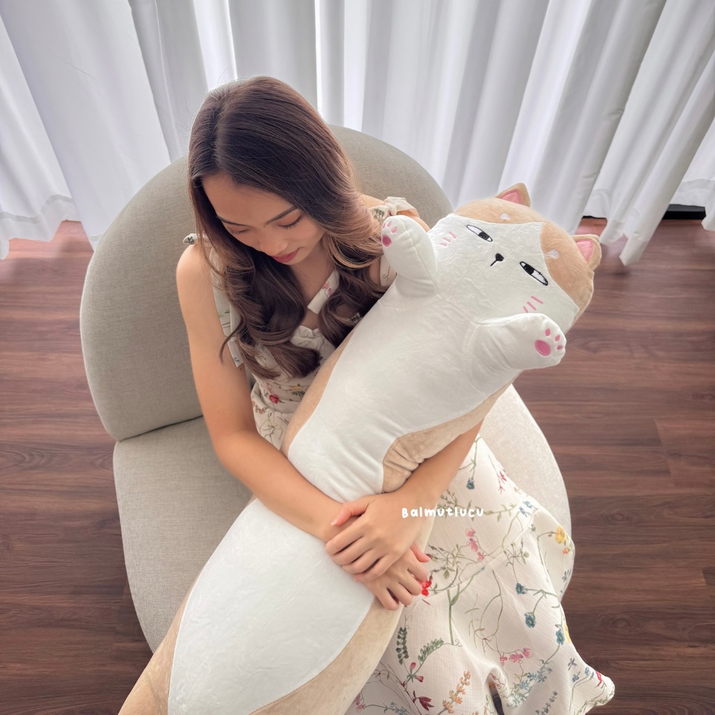 BALMUTLUCU | Boneka Guling Neko Cat 110cm | Boneka Guling Jumbo Karakter Kucing Lucu