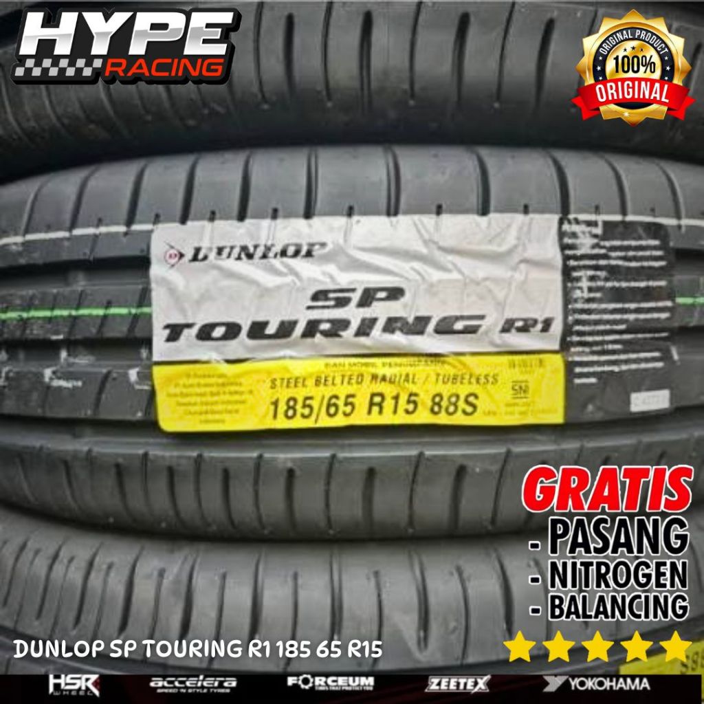 DUNLOP SP TOURING R1 185 65 R15 - BAN MOBIL TUBLES STANDAR AVANZA , XENIA , ERTIGA