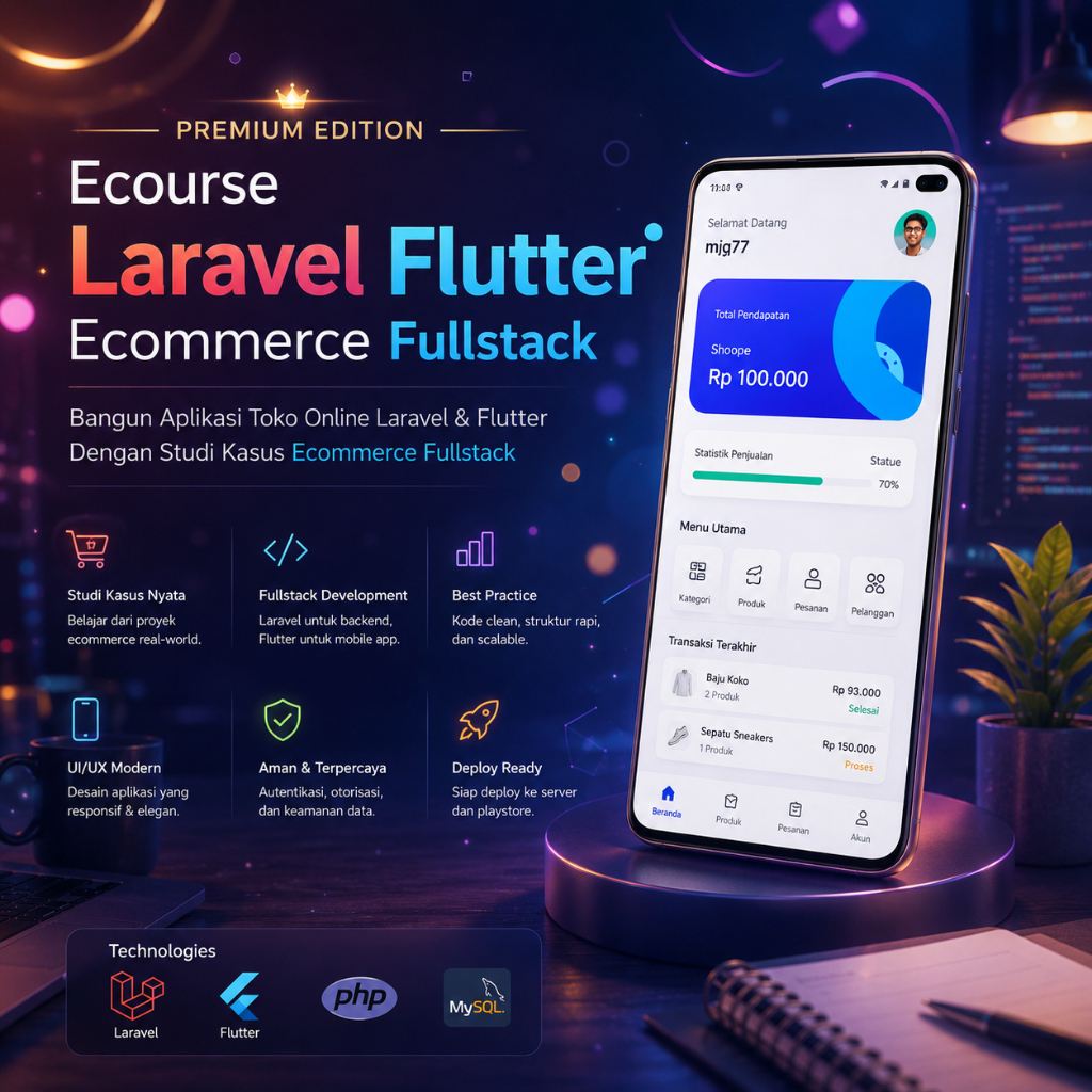 Ecourse Laravel Flutter Ecommerce Fullstack