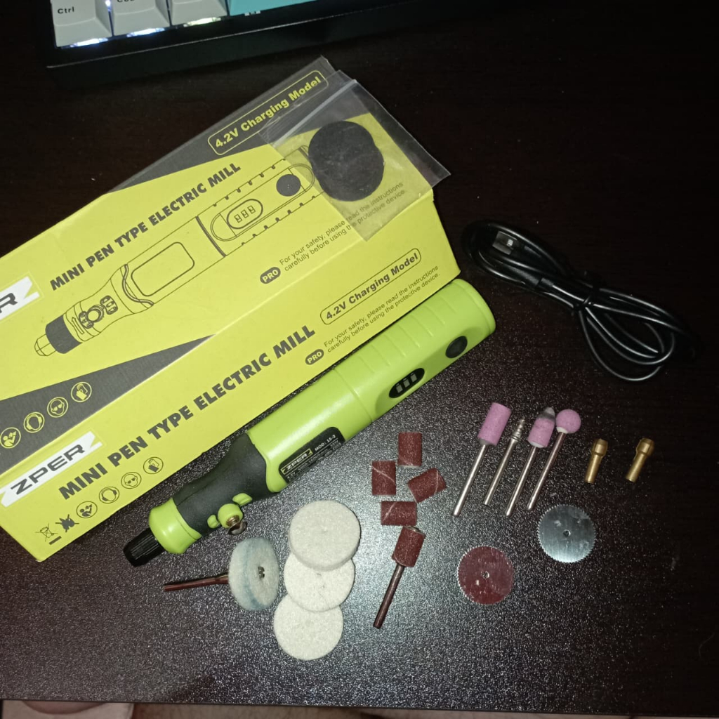 ZPER Bor Mini Cordless (Listrik Set Lengkap Bor Portable Gerinda Listrik Grinder Alat Ukir Elektrik 
