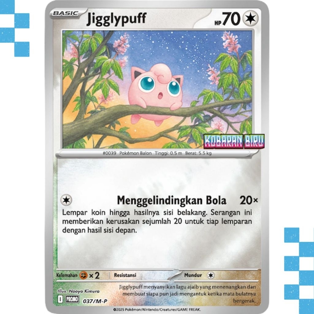 Kartu Pokemon Jigglypuff 037/M-P Indonesia Promo Kobaran Biru