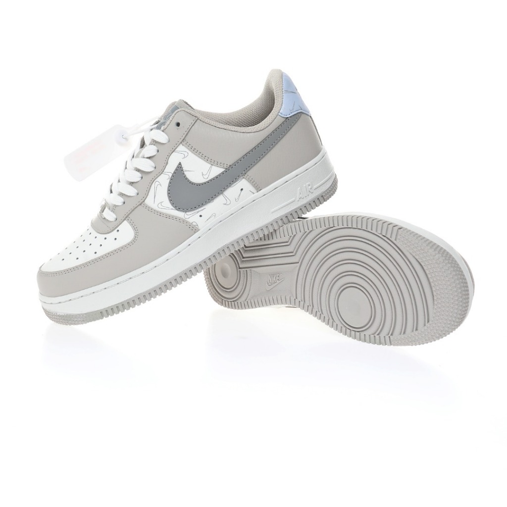 SIZE 39 READY STOCK - Nike Air Force 1 Low '07 Reflective Swooshes (Mini Swoosh Grey) BNIB ORIGINAL 