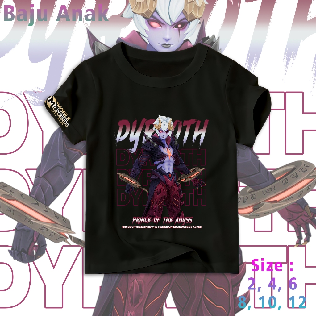 Kaos ML Mobile Legend Fighter Dyrroth Anak - Baju ML Mobile Legend Fighter Dyrroth Bahan Cotton
