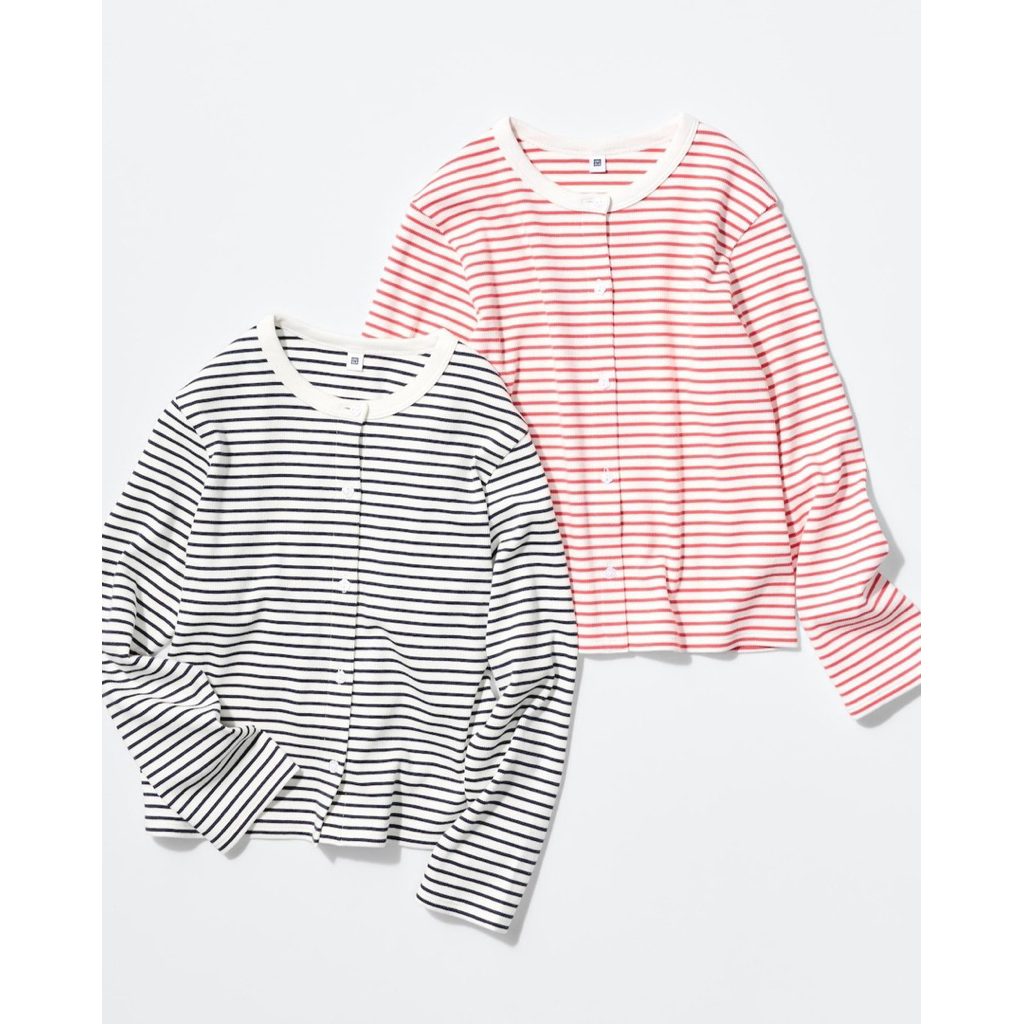 Cardigan Rib Garis Uniqlo kids size 110 - 160 | jastip @mywish
