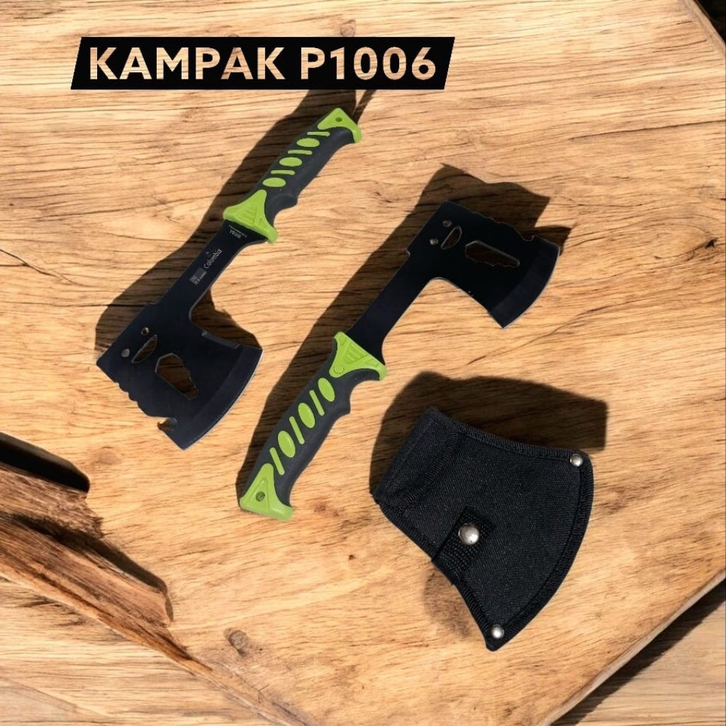 Kapak Survival P1006 Tactical Camping Outdoor Bushcraft Hatchet Axe Multifungsi + Sarung