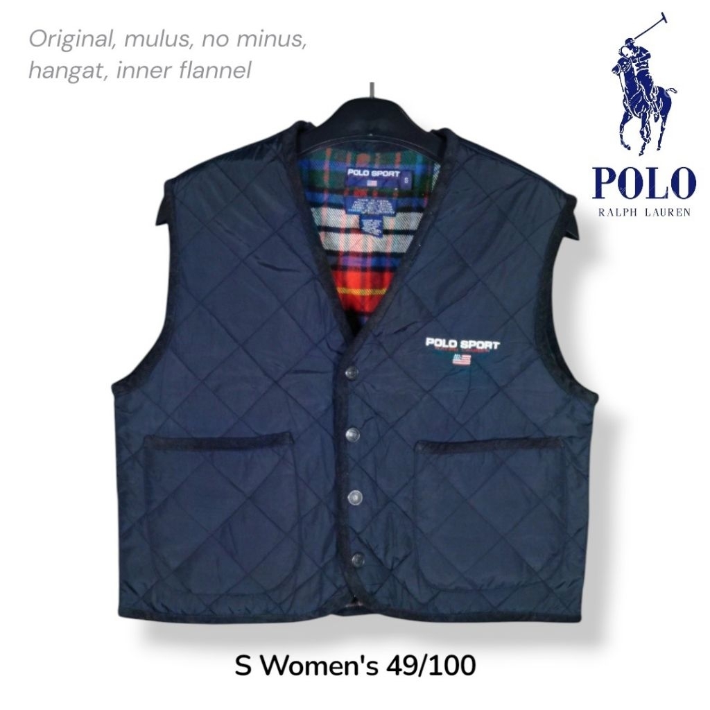 Rompi Vest Cewek Ralph Lauren Polo Size S Crop Hangat