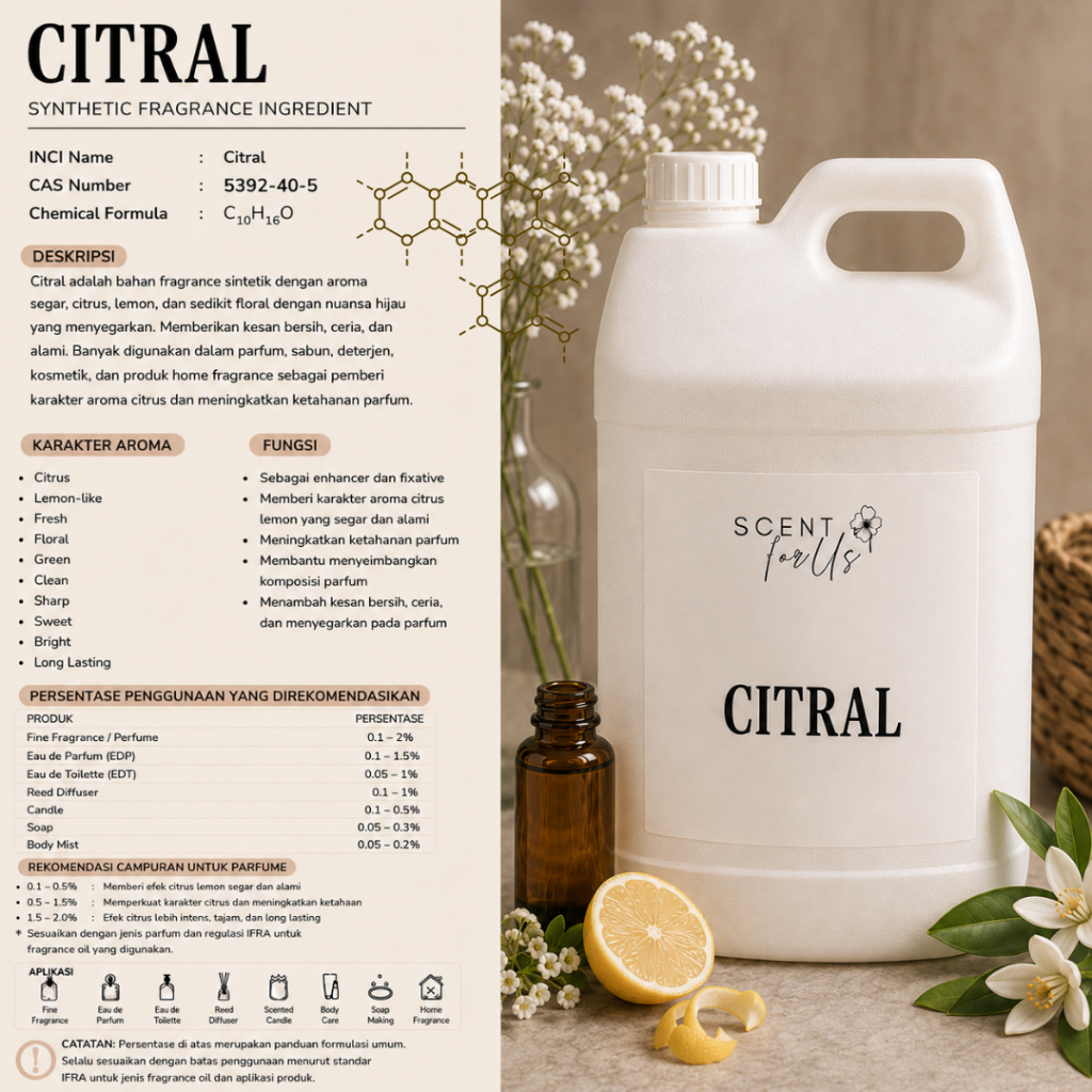 Citral / Raw Material Parfum / Isolates Perfumery Ingredients Bahan Parfum Citrus