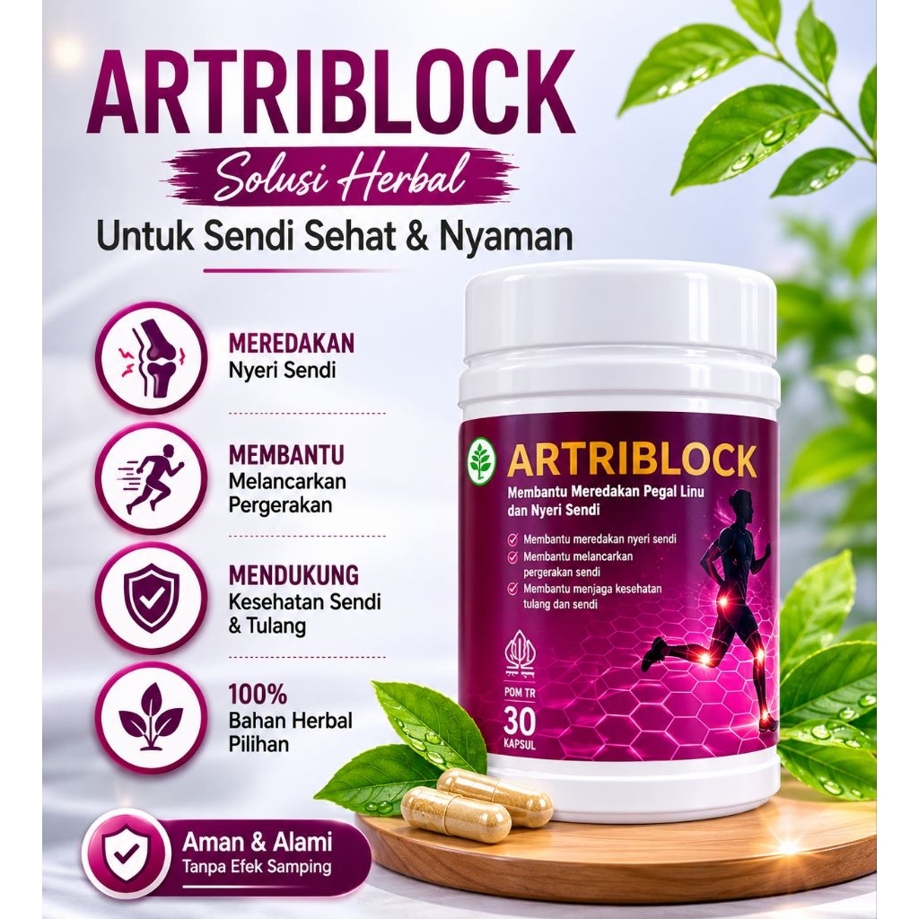 Artriblock 20 Kapsul - Obat Nyeri Sendi Alami, Membantu Mengurangi Rasa Sakit