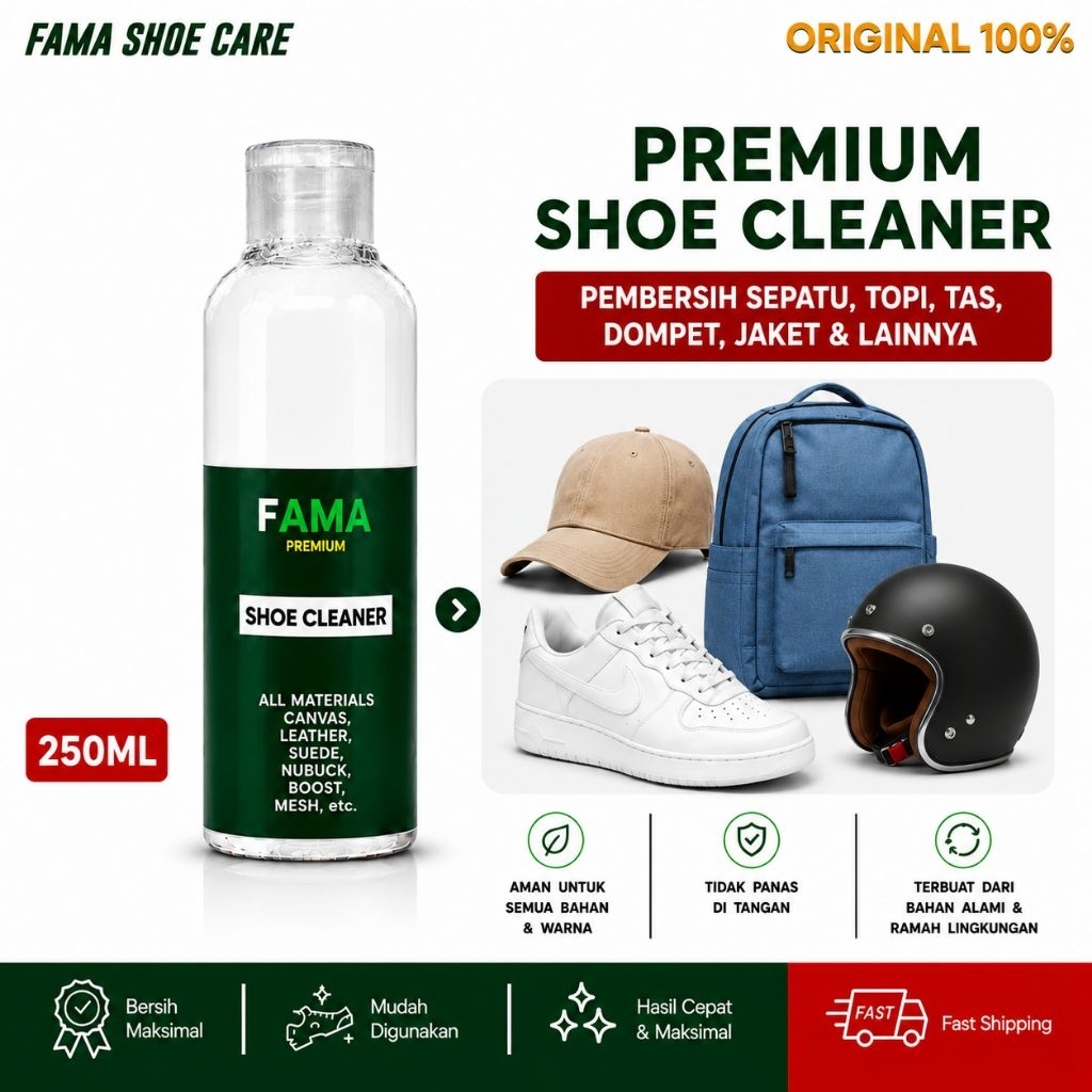 FAMA-Shoe Cleaner 250ml-pembersih sepatu-sabun sepatu-Fama Shoes Cleaner-Fama Shoe Cleaner