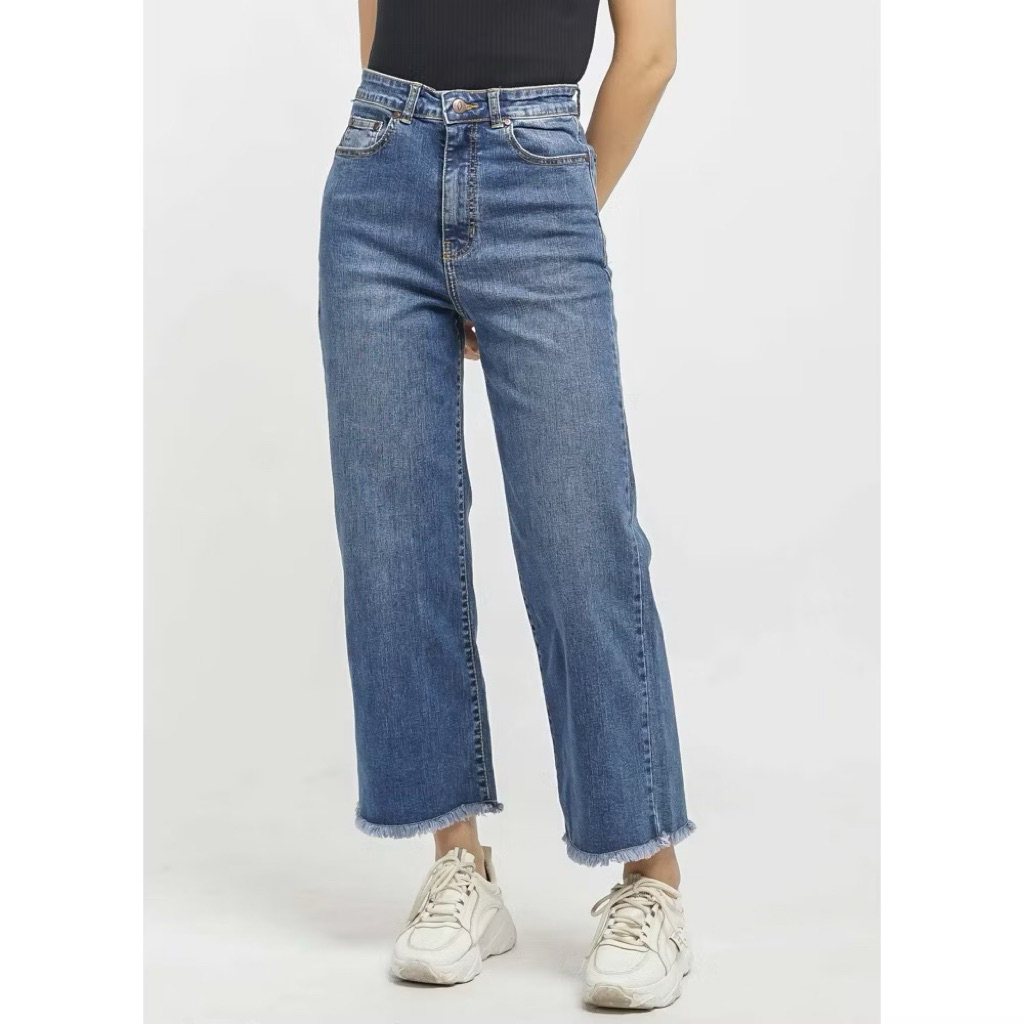 DUST 3985 Celana Cropped Wide Leg Jeans Giranti  (D. 3985)