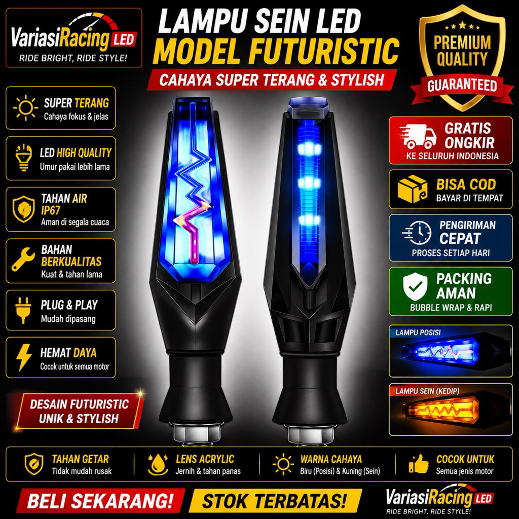 COD - LAMPU SEIN MOTOR MODEL PETIR MINI SEIN D-250/AEROX/NINJA/BYSON/MXKING/BYSON KLX /CRF DLL