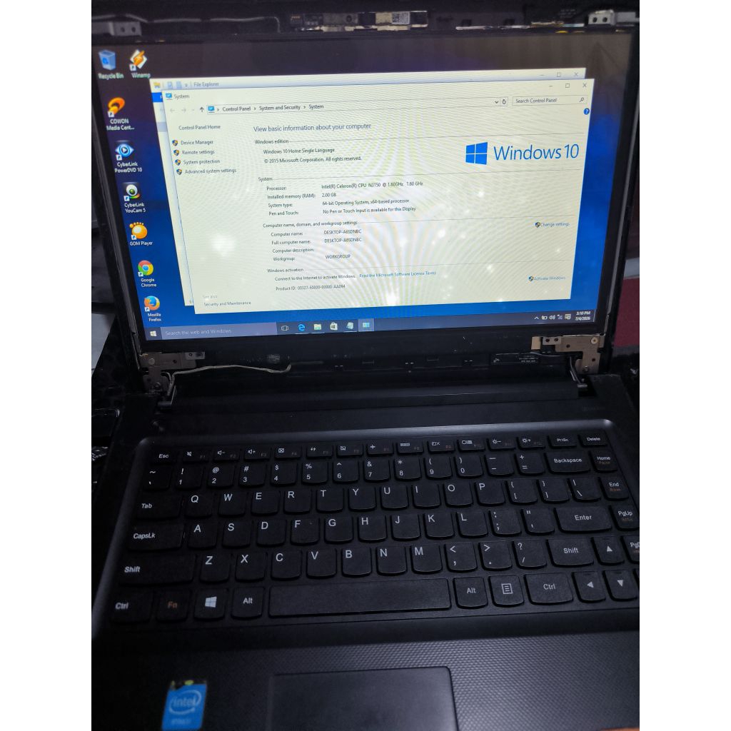 mesin motherboard Lenovo Ideapad 300 14 Intel Celeron n3150 mulus normal