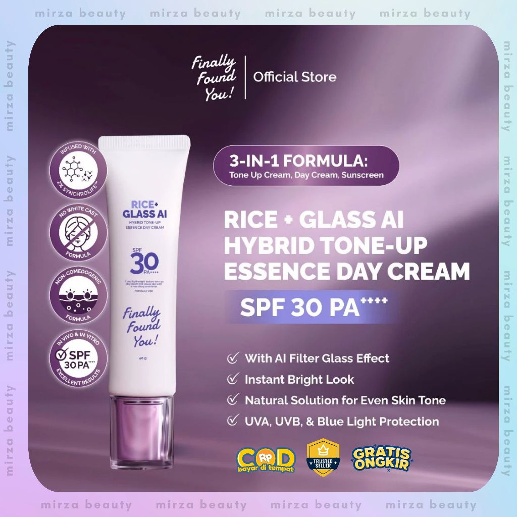 [Manohara's Pick] Finally Found You RICE+ Glass AI Hybrid Tone-Up Essence Day Cream SPF 30 PA++++