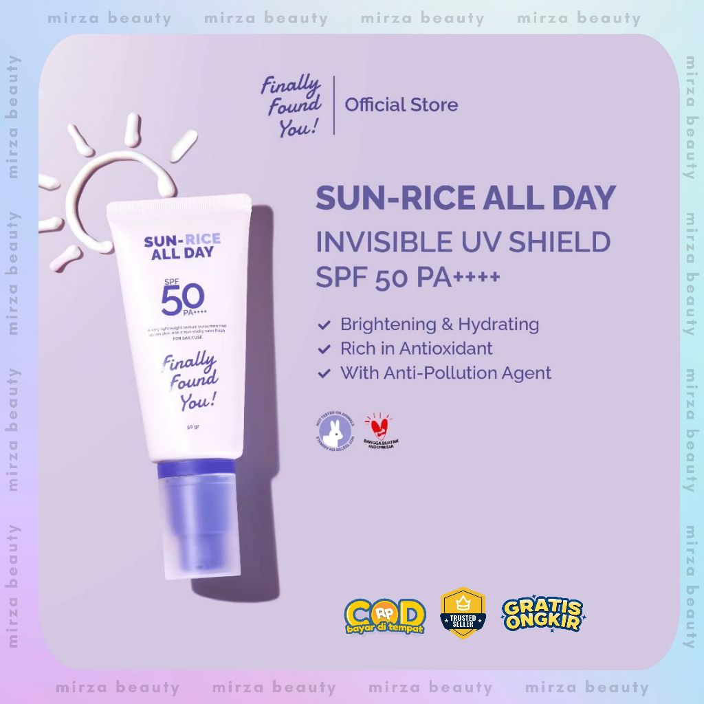 [Manohara's Pick] Finally Found You SUN-RICE ALL DAY Invisible UV Shield SPF 50 PA++++ 50ml Sunscree