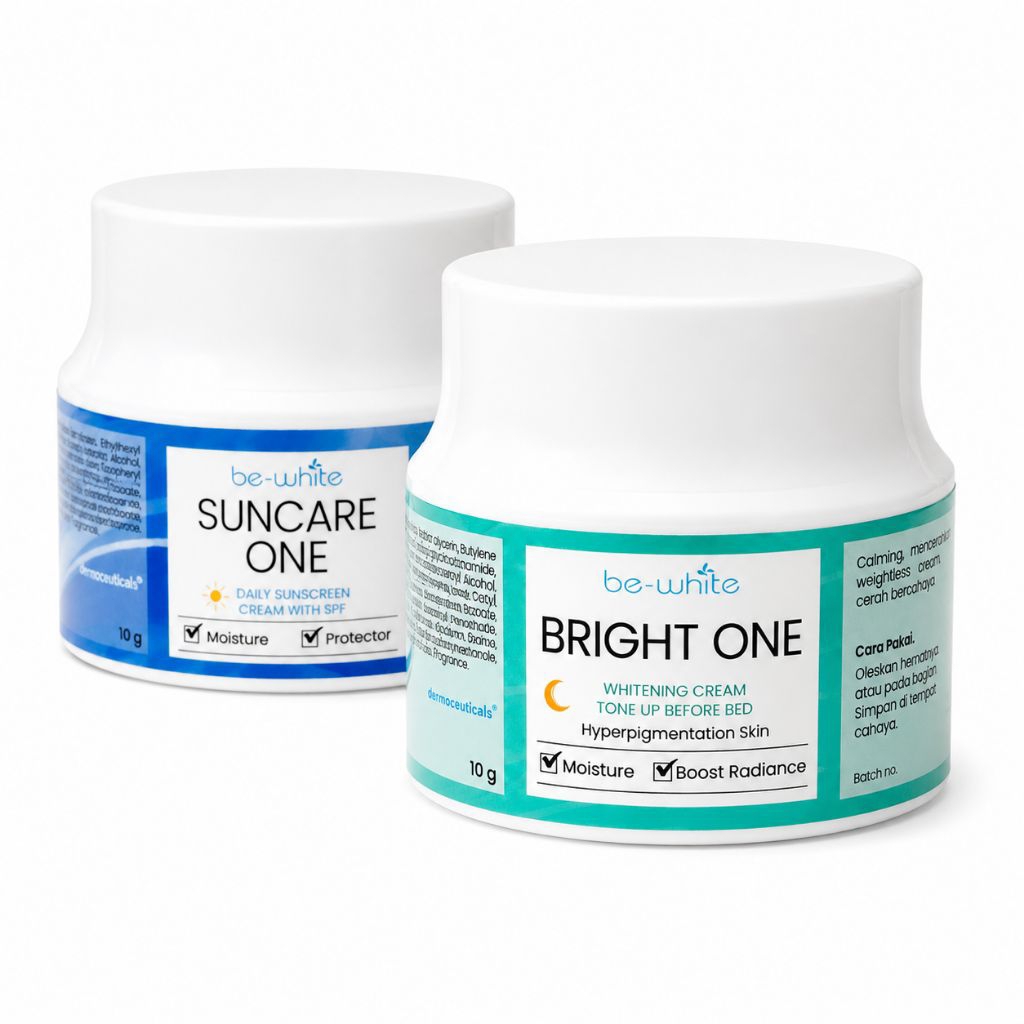 Be-White Paket Suncare One & Bright One - Sunscreen & Whitening Cream