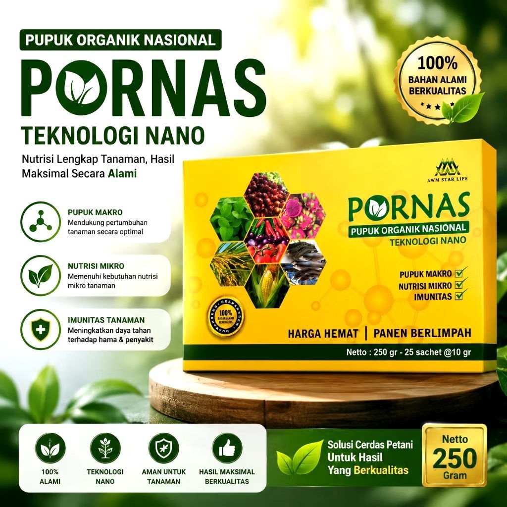 D PANEN PORNAS PUPUK ORGANIK ORIGINAL/PUPUK PORNAS ORGANIK TEKNOLOGI NANON MAKRO MIKRO ORIGINAL