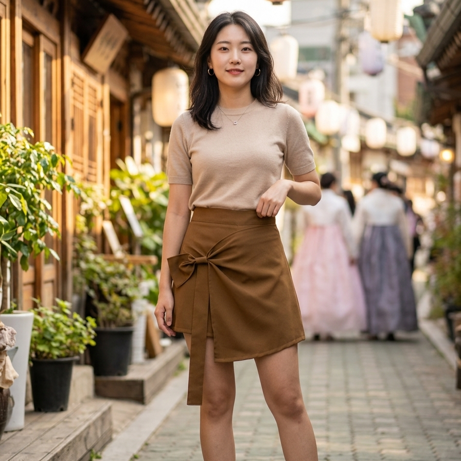 ROK CELANA PITA SAMPING WANITA 6392 / ROK PENDEK HIGH WAIST ASIMETRIS / SKORT WARP KEKINIAN