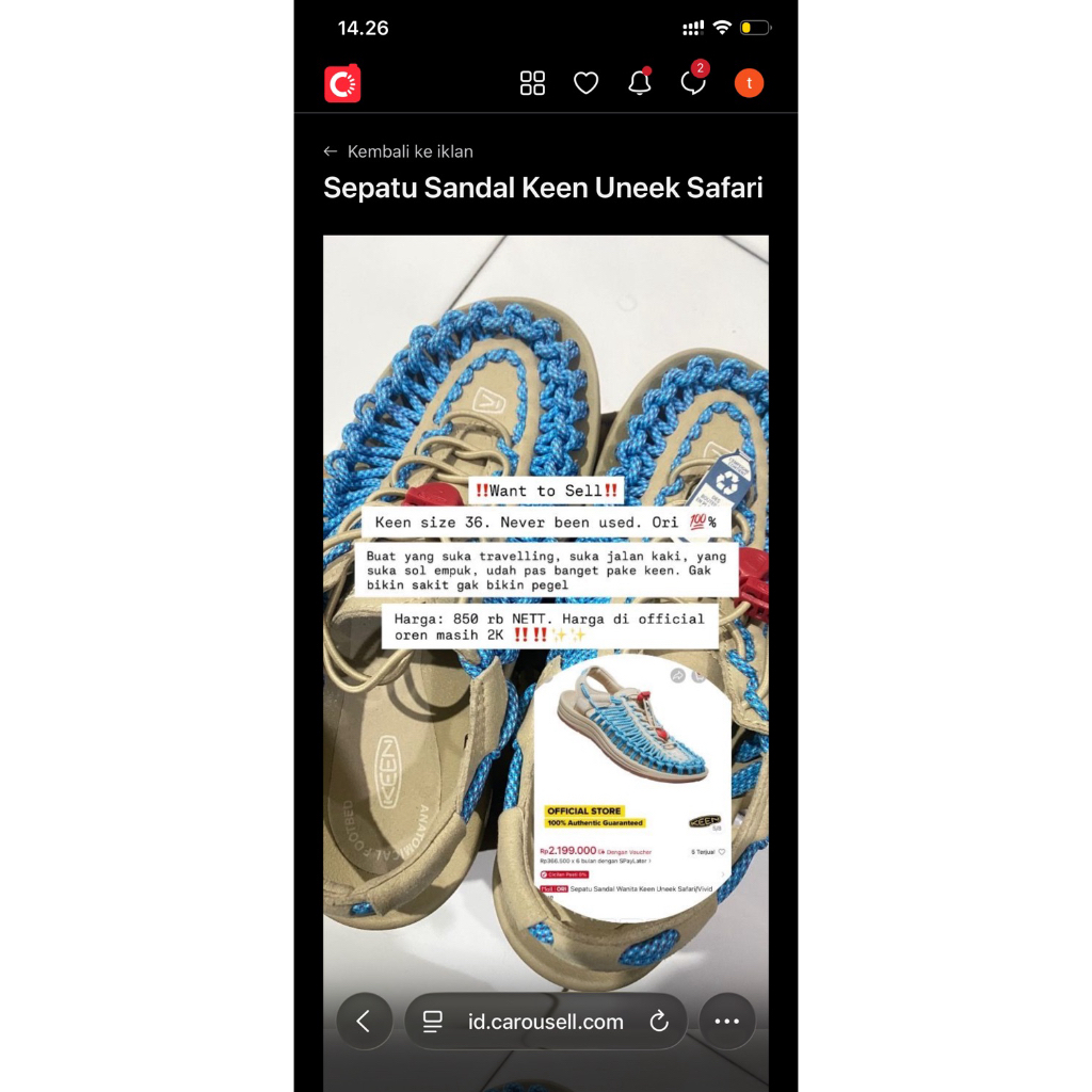 keen sepatu