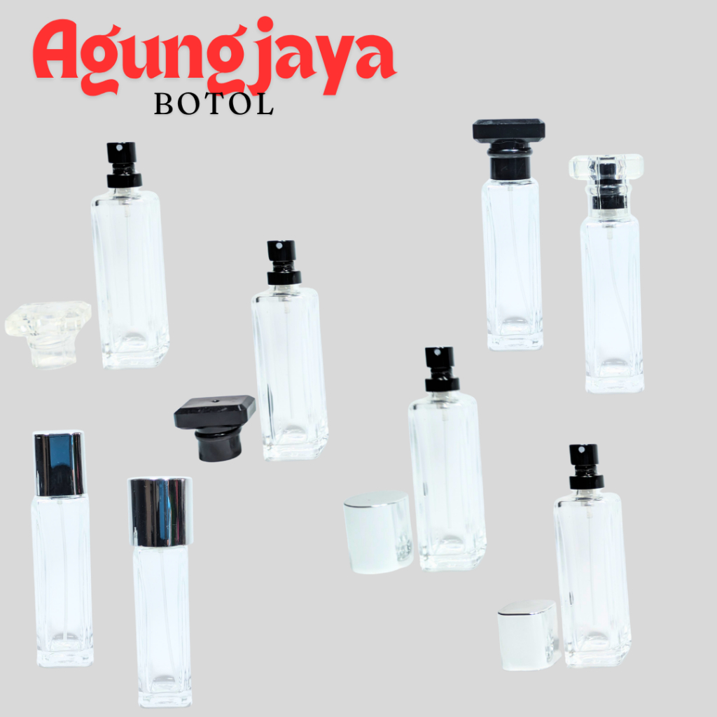 Botol Kaca Parfum 30 Ml Jojo Balok Pump Press Hitam / Botol Kaca Parfum 30 Ml /  Botol Kaca / Botol 
