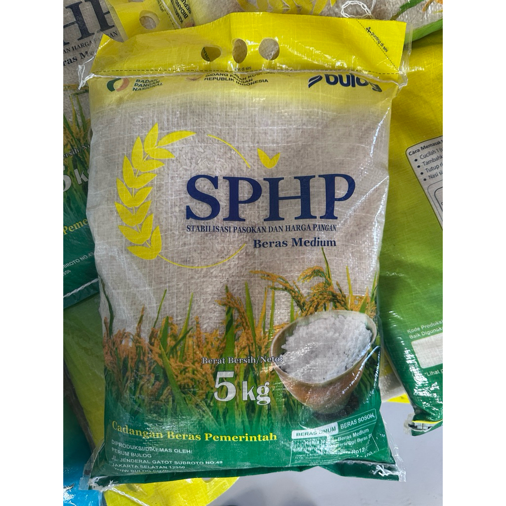Beras SPHP Putih Pulen 5kg - Tanpa Pemutih, Kemasan Praktis, Cocok untuk Berbagai Masakan