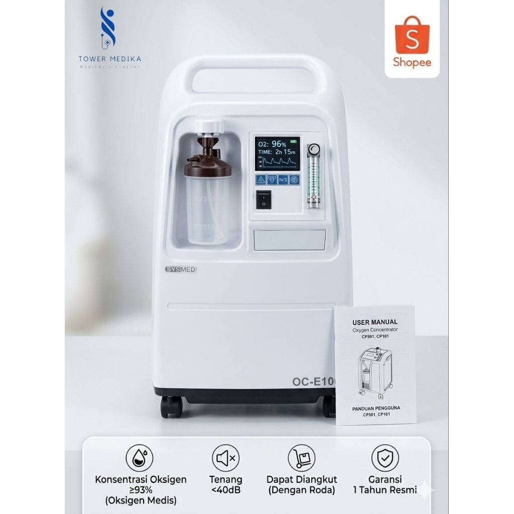 Sysmed OC-E100 Oxygen Concentrator 10L / Oksigen Konsentrator Medis Original