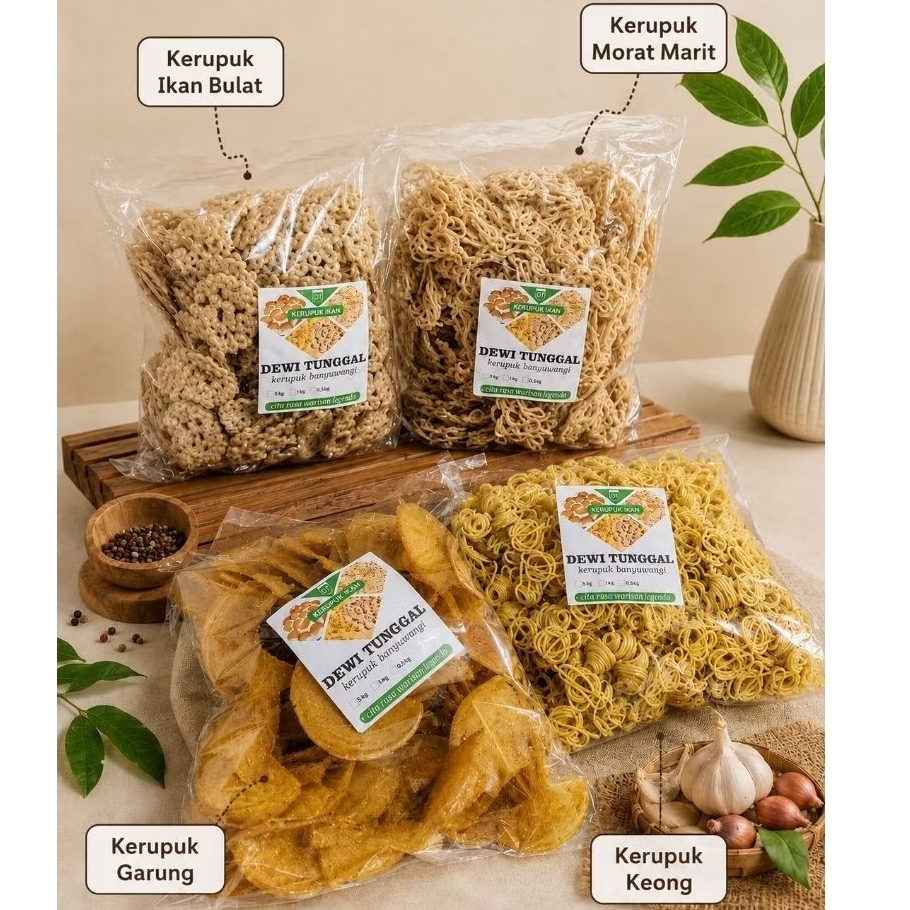 Kerupuk Banyuwangi dewi tunggal aneka varian [ kerupuk ikan ]