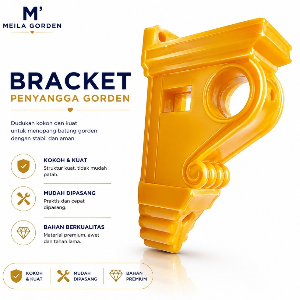 Penyangga Batang Gorden Varian Eropa - Bracket Eropa