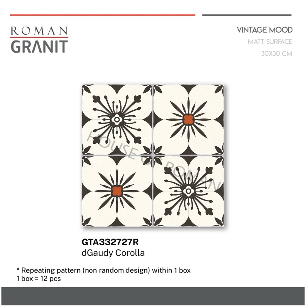 Roman granit dgaudy corolla /granit roman 30x30 /granit motif corolla