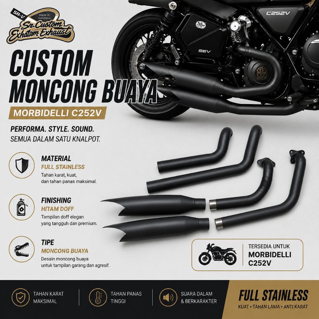 knapot custom morbidelli v252c type silincer moncong buaya-knalpot morbidelli v252c