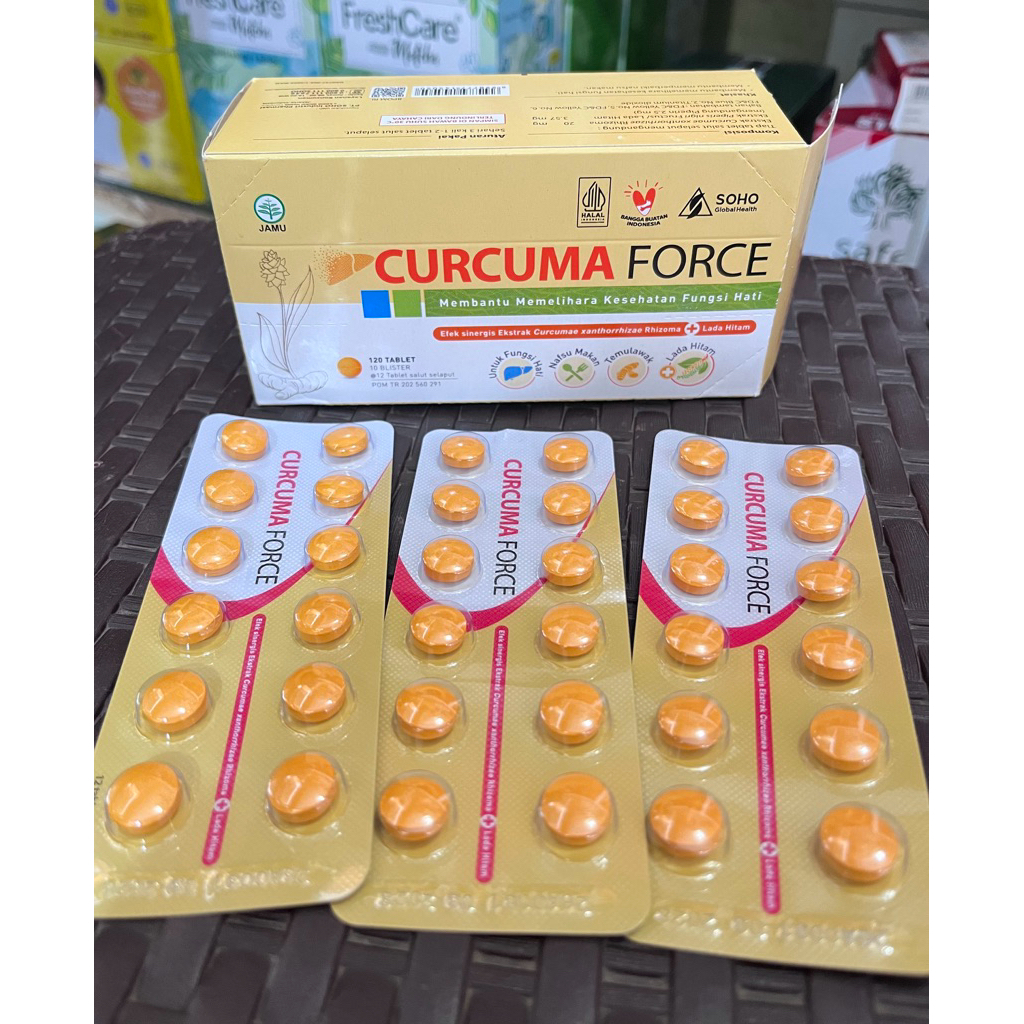 Curcuma Force Tablet 1 Strip Isi 10 Tablet Suplemen Kesehatan Hati dan Vitamin Nafsu Makan Dewasa