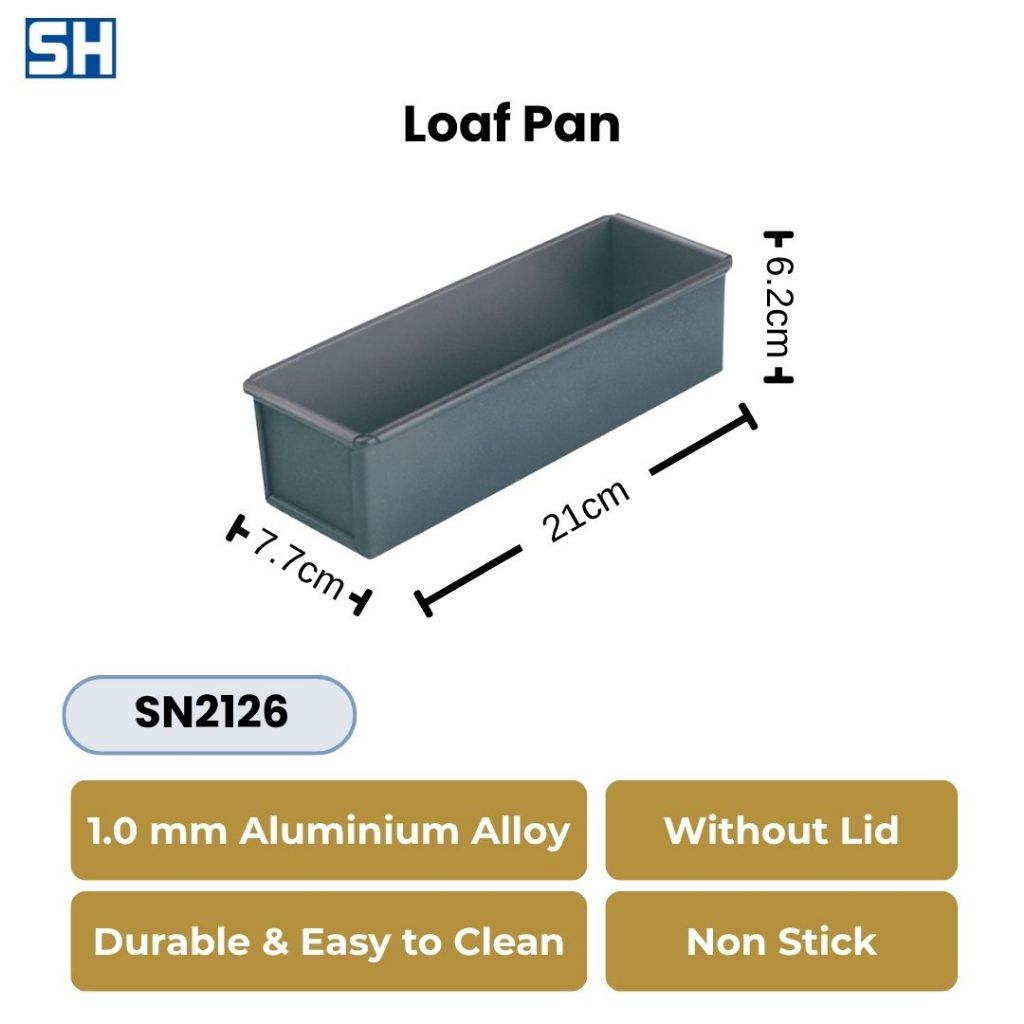 Cake Mould Without Lid Loyang Roti Tawar Tanpa Tutup Anti Lengket  21 x 7,7 x 6,2 cm Sanneng SN2126
