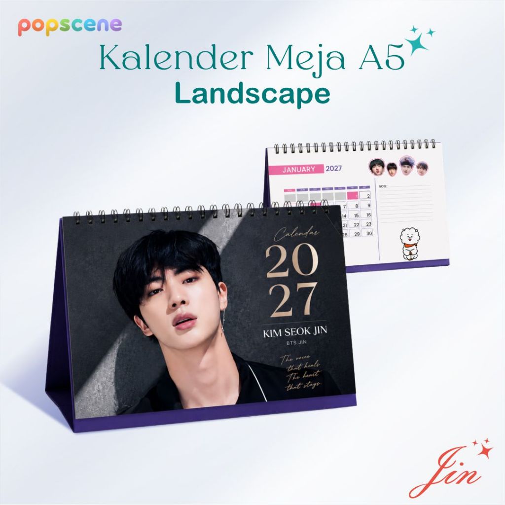 Kalender Meja A5 Cetak 2 Sisi - Jin BTS