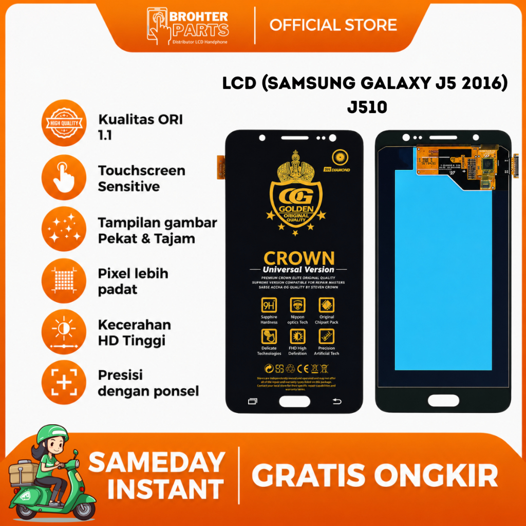 LCD SAMSUNG J5 2016 / (SAMSUNG GALAXY J5 2016) / J510 / TOUCHSCREEN FULLSET COMPLETE ORIGINAL