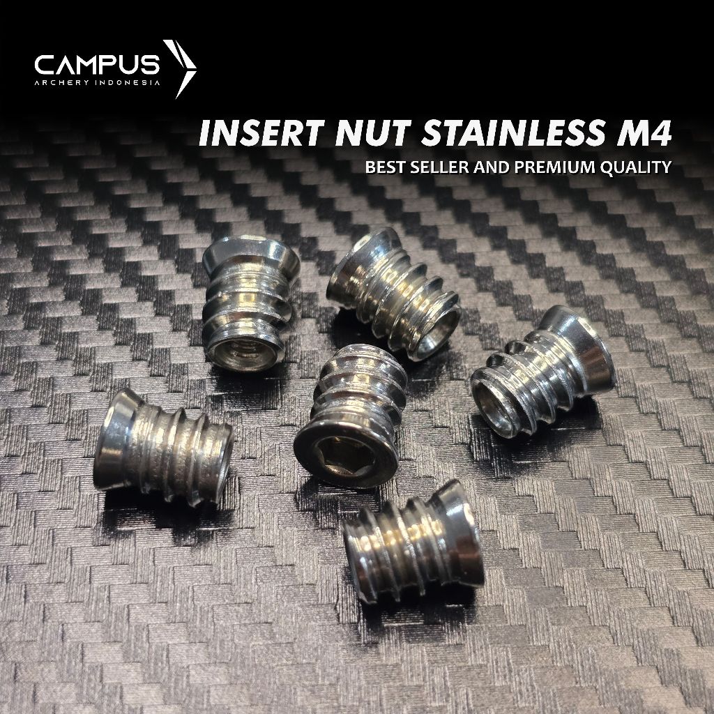 INSERT NUT STAINLESS M4 MUR NANAS BAUT TANAM STAINLESS STEEL 304 SPEARFISHING PART