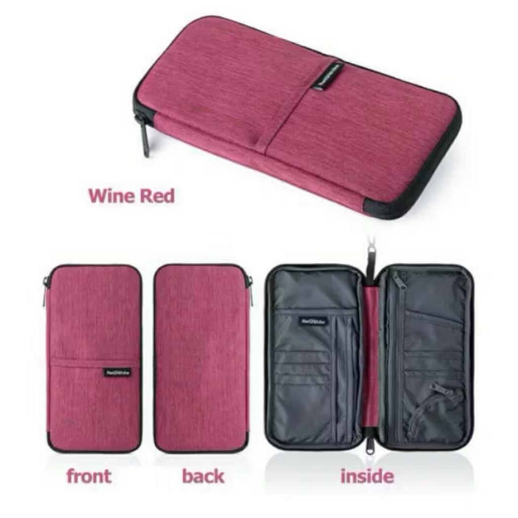 Naturhike Travel Wallet - Dompet Papor - Wine Red / Magent (Preloved)
