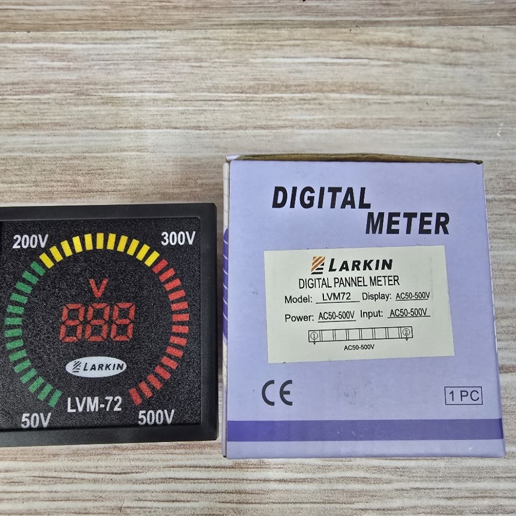 DIGITAL VOLTMETER 72X7 MEASUREMENT VOLT 50-500V LVM-72 LARKIN