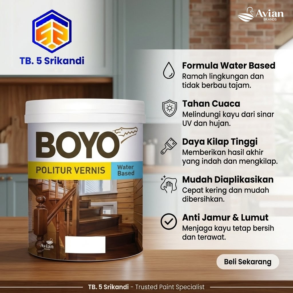 Boyo Politur Vernis Water Based 1 Kg
