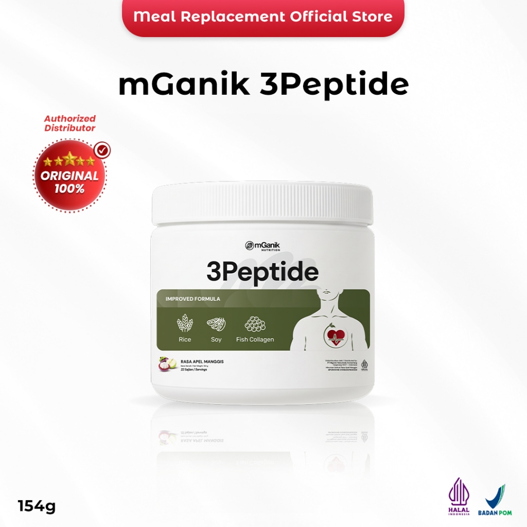 MGANIK 3Peptide Apel Manggis - Suplemen Jantung Kardiovaskular Multigrain Metafiber - 154gr