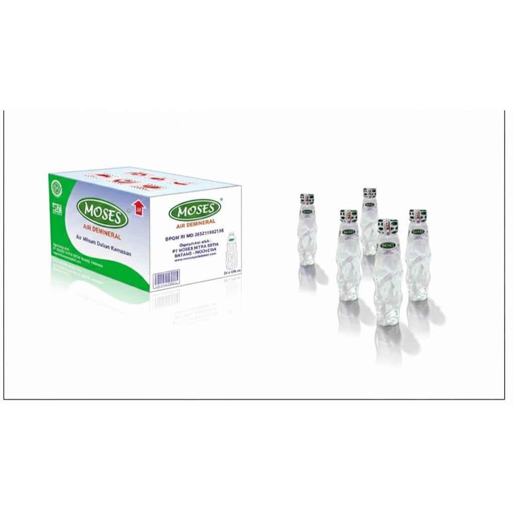Air Minum Demineral Moses Pure Water Btl 330ml Isi 24