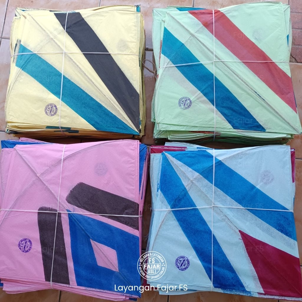 Layangan Pulas Warna Cap (CK) Cangklong Sukabumi Ukuran 58 (isi 25, 50 dan 100) FREE PACKING PLASTIK