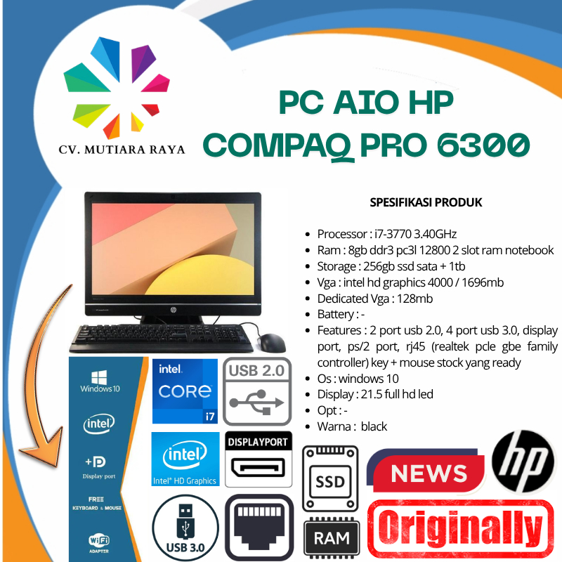 PC AIO HP COMPAQ PRO 6300