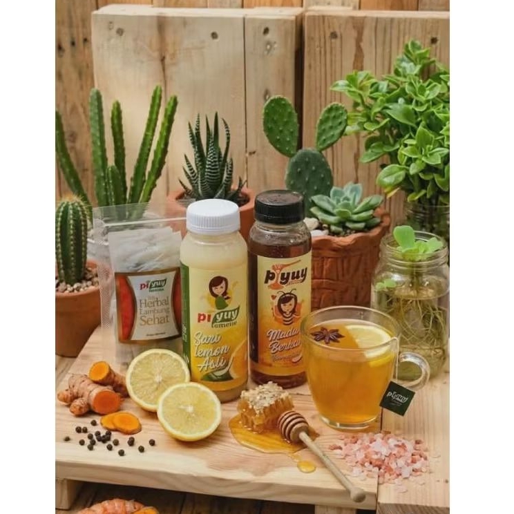 Piyuy Honey Lemon Paket Detox & Diet Paket Kesehatan Lambung Paket Stamina Sehat Bugar Teh Herbal Me