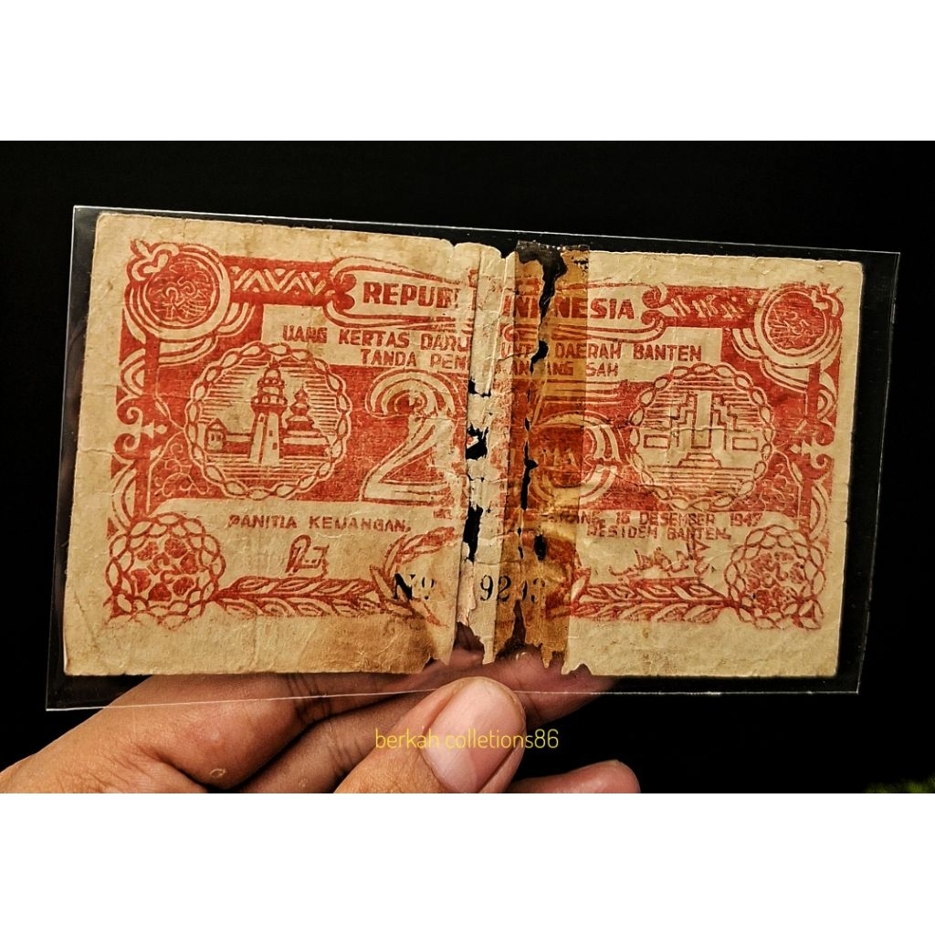 uang kertas darurat ORIDA Banten pecahan 25 Rupiah tahun 1947