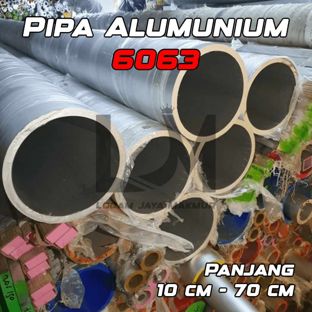 Pipa Alumunium / Aluminium 6063 OD 204 mm x ID 178.6 mm Tebal 12.7 mm Harga panjang per 10 cm • 15 c