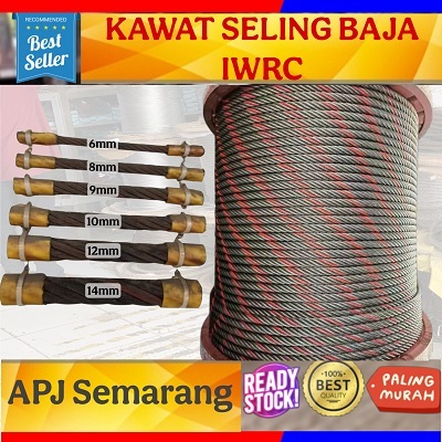 Tali Seling Kawat Seling Baja IWRC 9mm Panjang 100 meter