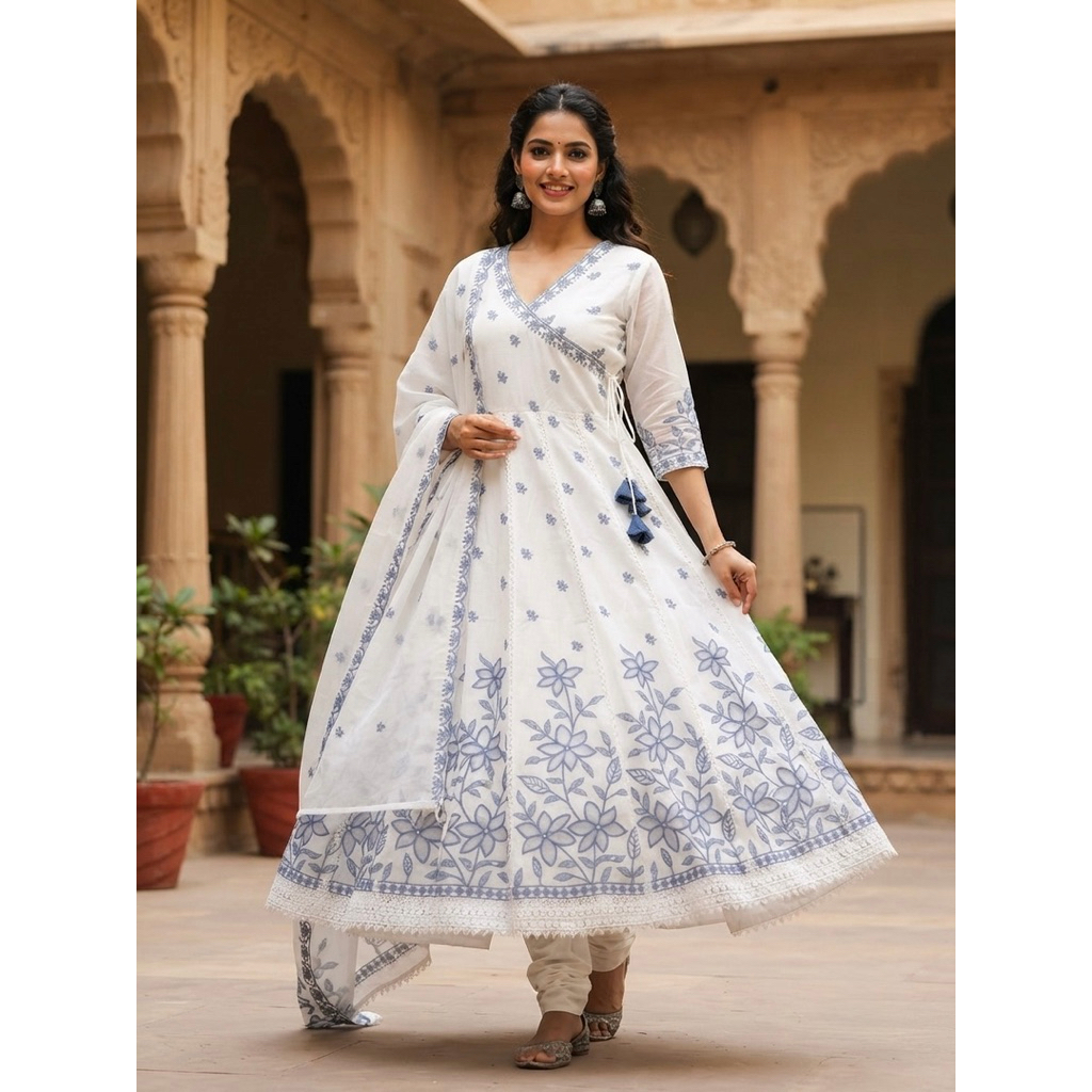 anarkali katun india / anarkali india ori/ baju india / kurti india / kurti set