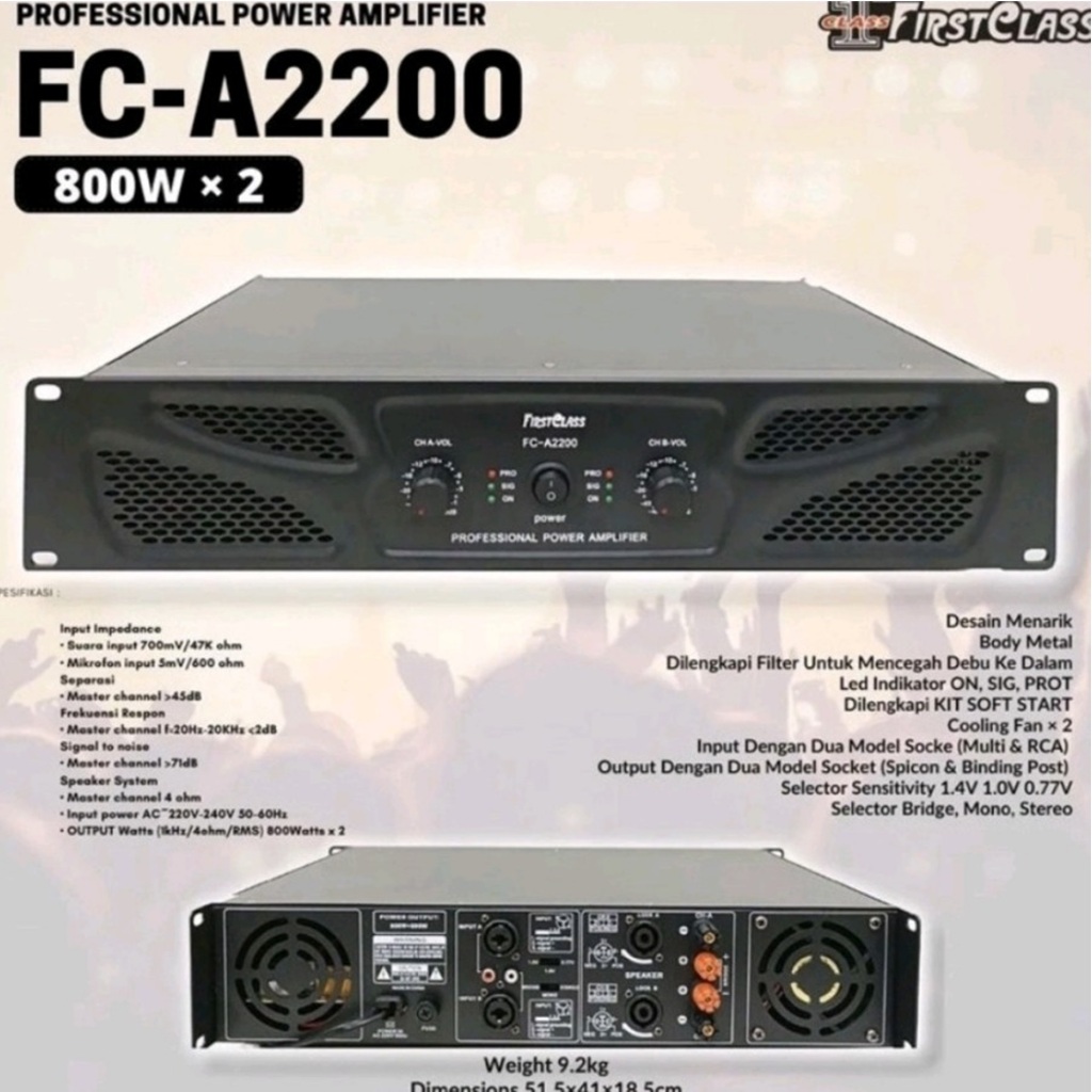 Power Amplifier Firstclass FC-A2200 Power fc a2200