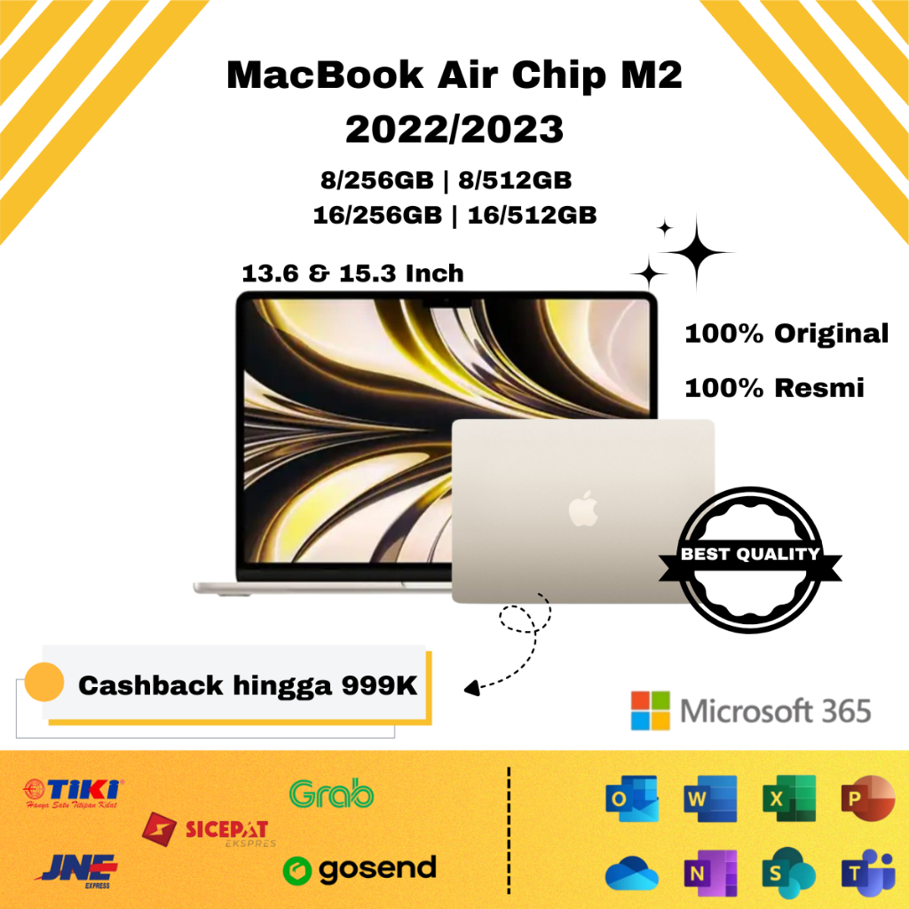(SECOND) Macbook Air M2 Grade A RAM 8GB / 16GB Internal 256GB / 512GB