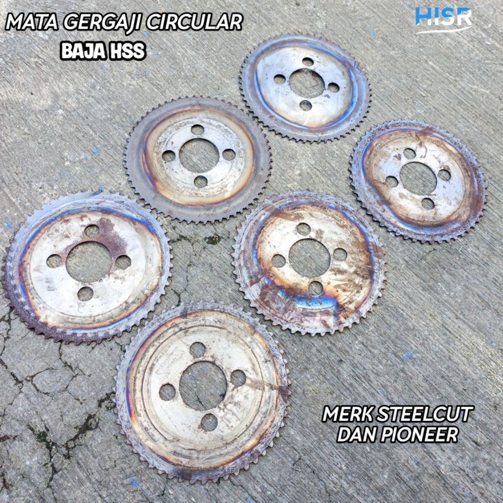 Mata Gergaji baja HSS Bekas Pabrik merk steelcut dan pioneer untuk bahan Pisau, arit, Skinning dll